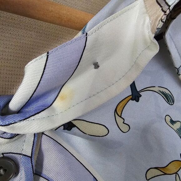 Hermes Margiela Winter Skiers & Holly Silk Wool Blend Polo Style Sweater Size S - Picture 9 of 12